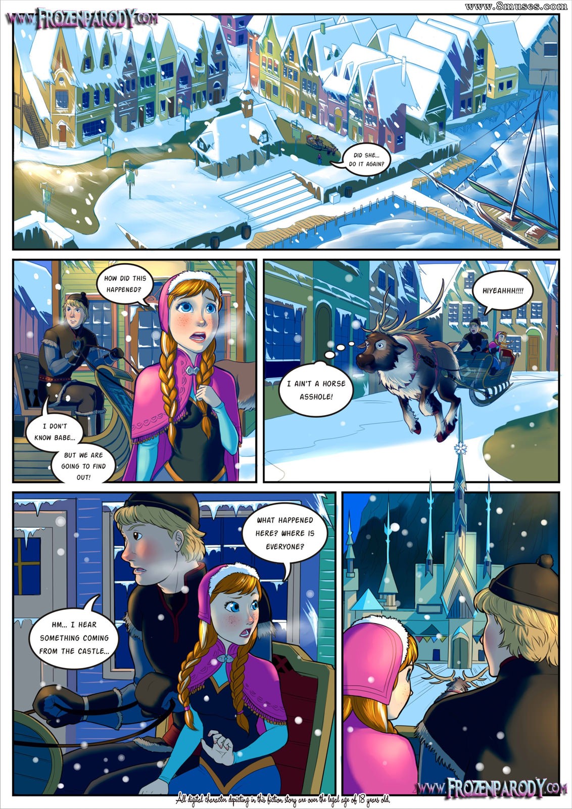 Porn comic Frozen parody Elsa queen PornKomix